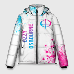 Мужская зимняя куртка 3D Ozzy Osbourne neon gradient style: надпись, символ