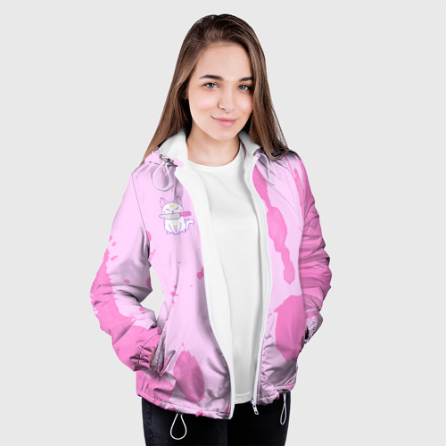 Женская куртка 3D Котик и ножик, цвет белый - фото 4