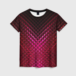 Женская футболка 3D Рубиновая змеиная кожа