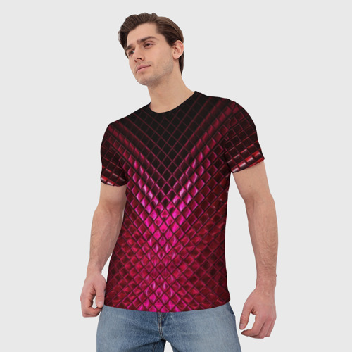 Мужская футболка 3D Рубиновая змеиная кожа, цвет 3D печать - фото 3