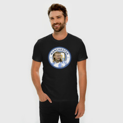 Мужская футболка хлопок Slim Эрлинг Холанд Манчестер Сити - фото 2