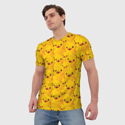 Мужская футболка 3D Желтая резиновая уточка для ванны - фото 2