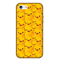 Чехол для iPhone 5/5S матовый Желтая резиновая уточка для ванны