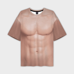 Мужская футболка oversize 3D Мужской торс качка с мышцами - идеальное тело с мускулами