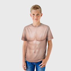 Детская футболка 3D Мужской торс качка с мышцами - идеальное тело с мускулами - фото 2