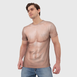 Мужская футболка 3D Мужской торс качка с мышцами - идеальное тело с мускулами - фото 2