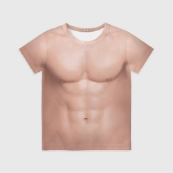 Детская футболка 3D Мужской торс качка с мышцами - идеальное тело с мускулами