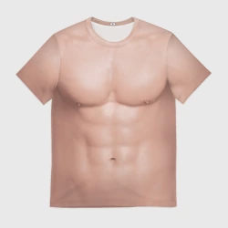 Мужская футболка 3D Мужской торс качка с мышцами - идеальное тело с мускулами