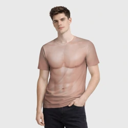 Мужская футболка 3D Мужской торс качка с мышцами - идеальное тело с мускулами - фото 2