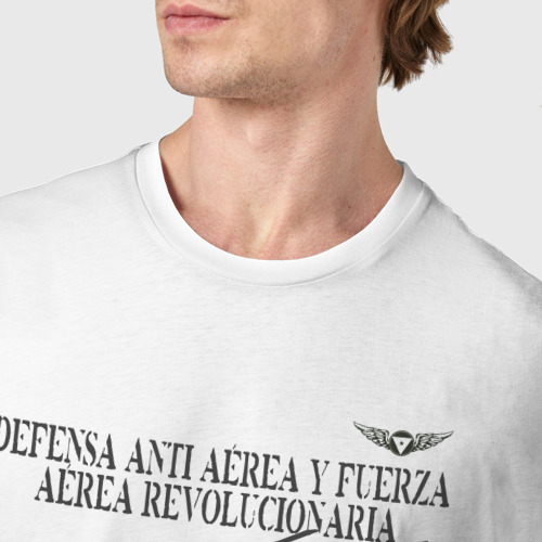 Мужская футболка хлопок ВВС Кубы - вертолетная эскадрилья - пляж Хирон, цвет белый - фото 6