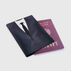 Обложка для паспорта матовая кожа Деловой пиджак с рубашкой - фото 2