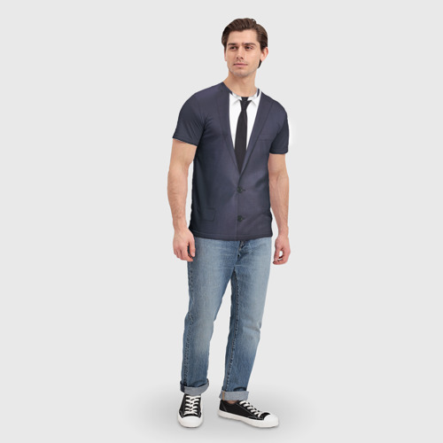 Мужская футболка 3D Деловой пиджак с рубашкой, цвет 3D печать - фото 5