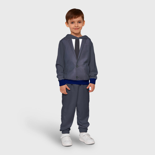 Детский костюм с толстовкой 3D Деловой пиджак с рубашкой, цвет синий - фото 3