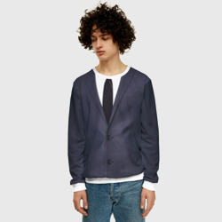 Мужской свитшот 3D Деловой пиджак с рубашкой - фото 2