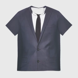 Мужская футболка 3D Деловой пиджак с рубашкой