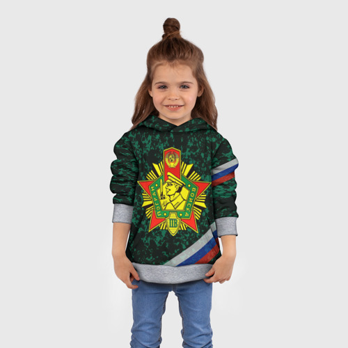 Детская толстовка 3D Пограничные войска РФ, цвет меланж - фото 4