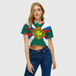 Женская футболка Crop-top 3D Пограничные войска России - фото 2