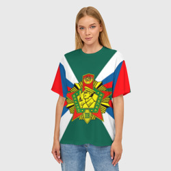 Женская футболка oversize 3D Пограничные войска России - фото 2