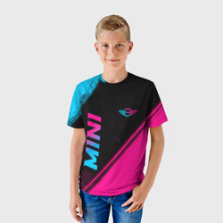 Детская футболка 3D Mini - neon gradient: надпись, символ - фото 2