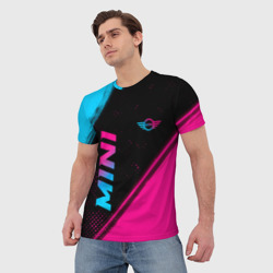 Мужская футболка 3D Mini - neon gradient: надпись, символ - фото 2