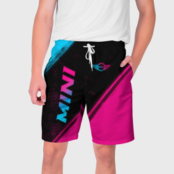Мужские шорты 3D Mini - neon gradient: надпись, символ