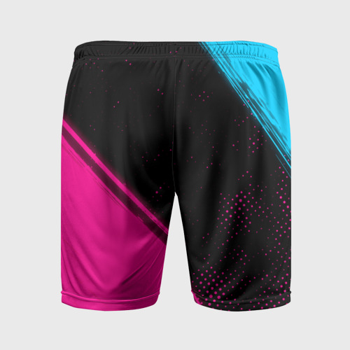 Мужские шорты спортивные Mini - neon gradient: надпись, символ, цвет 3D печать - фото 2