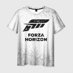 Мужская футболка 3D Forza Horizon с потертостями на светлом фоне