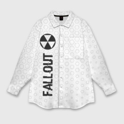 Женская рубашка oversize 3D Fallout glitch на светлом фоне: по-вертикали