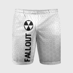 Мужские шорты спортивные Fallout glitch на светлом фоне: по-вертикали