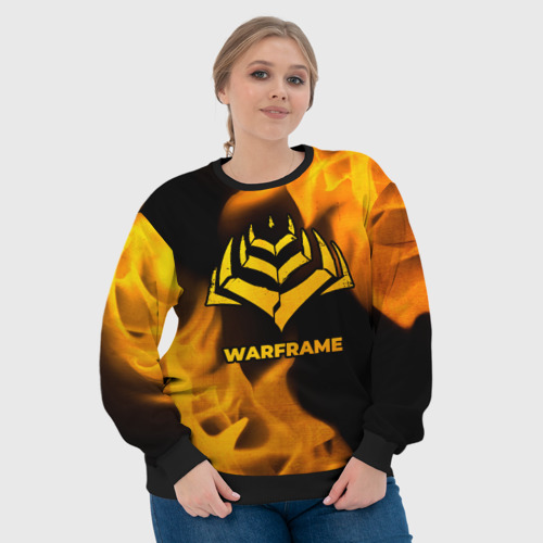 Женский свитшот 3D Warframe - gold gradient, цвет 3D печать - фото 6