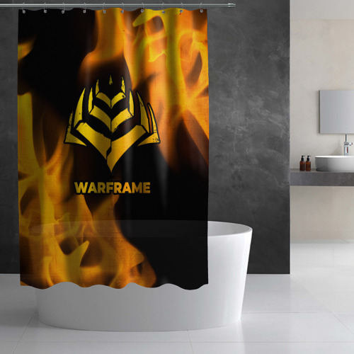Штора 3D для ванной Warframe - gold gradient - фото 3