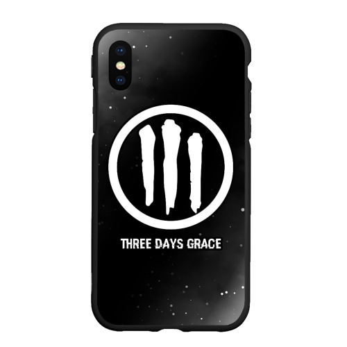 Чехол для iPhone XS Max матовый Three Days Grace glitch на темном фоне