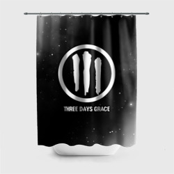 Штора 3D для ванной Three Days Grace glitch на темном фоне