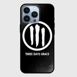 Чехол для iPhone 13 Pro Three Days Grace glitch на темном фоне