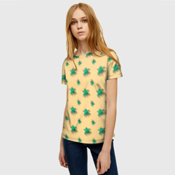 Женская футболка 3D Зеленый коронавирус - фото 2
