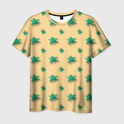 Мужская футболка 3D Зеленый коронавирус