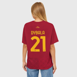 Женская футболка oversize 3D Пауло Дибала ФК Рома форма 22-23 домашняя - фото 2