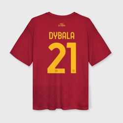 Женская футболка oversize 3D Пауло Дибала ФК Рома форма 22-23 домашняя