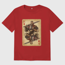 Женская футболка хлопок Oversize Fable III Сэр Уолтер Бэк, король буби