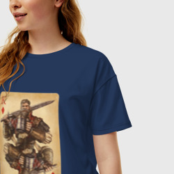 Женская футболка хлопок Oversize Fable III Сэр Уолтер Бэк, король буби - фото 2