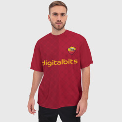 Мужская футболка oversize 3D AS Roma форма 22-23 домашняя - фото 2