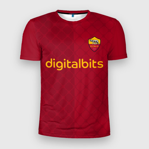 Мужская футболка 3D Slim AS Roma форма 22-23 домашняя, цвет 3D печать