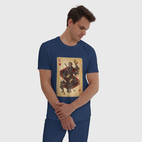 Мужская пижама хлопок Fable III Герой Яснодола, король черви, цвет темно-синий - фото 3