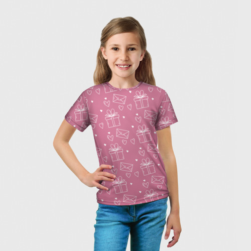 Детская футболка 3D Влюбленным паттерн, цвет 3D печать - фото 5