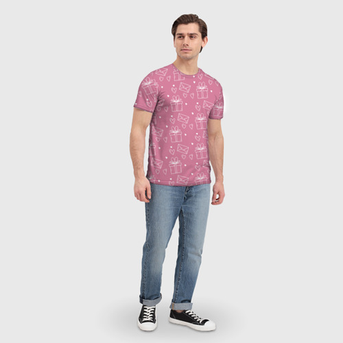 Мужская футболка 3D Влюбленным паттерн, цвет 3D печать - фото 5