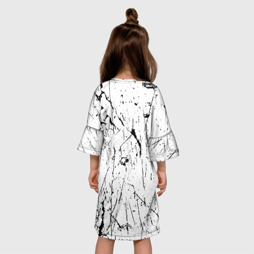 Детское платье 3D с принтом Граница на замке - погранвойска, вид сзади #2