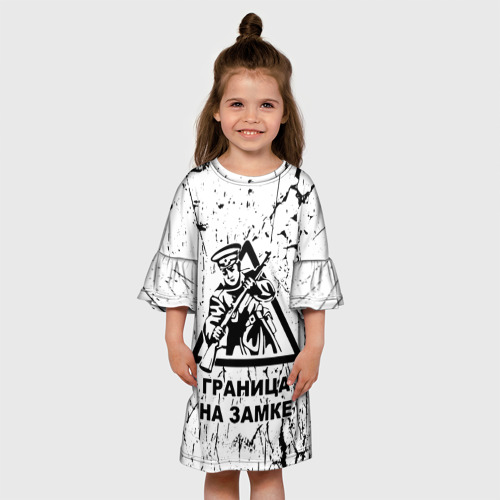 Детское платье 3D с принтом Граница на замке - погранвойска, вид сбоку #3
