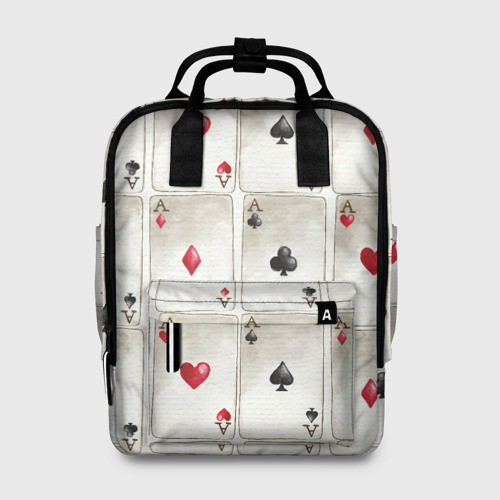 Женский рюкзак 3D с принтом Покер, вид спереди #2
