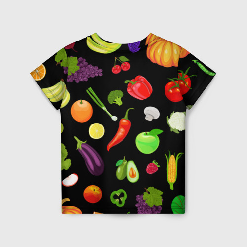 Детская футболка 3D Фрукты и овощи, цвет 3D печать - фото 2