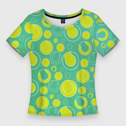 Женская футболка 3D Slim Теннисные мячики